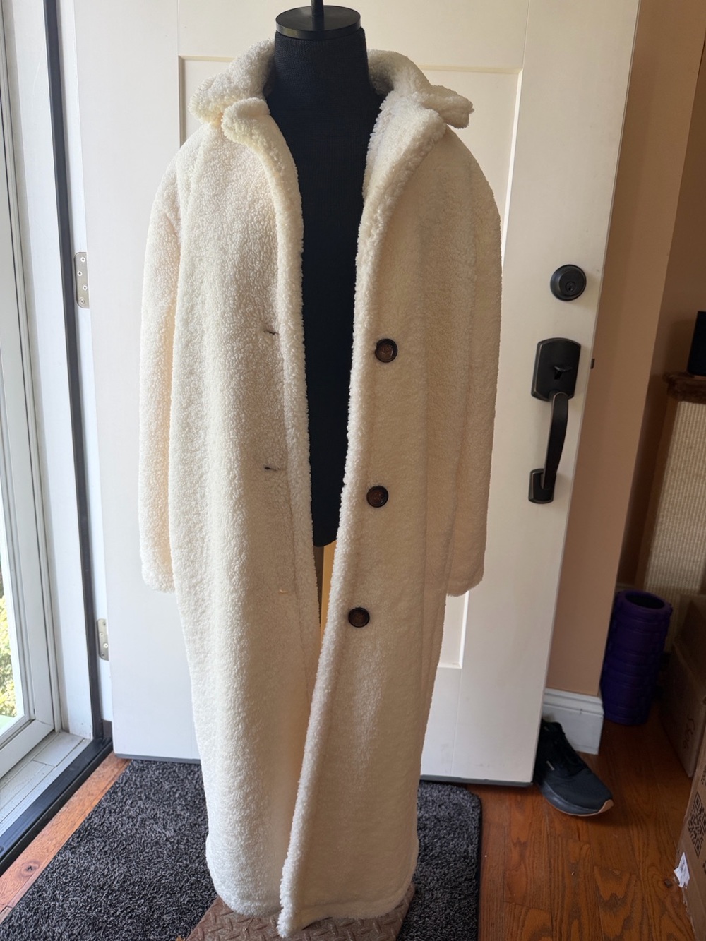 Steve Madden Ivory Teddy Coat Long - Like New